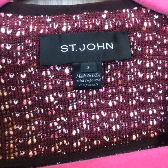 Beautiful St. John Tweed Blazer in a luxurious plum, raspberry. Women’s 8 eight - Picture 2 of 6